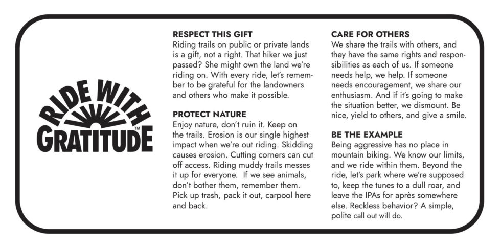 A list of ways to Ride with Gratitude